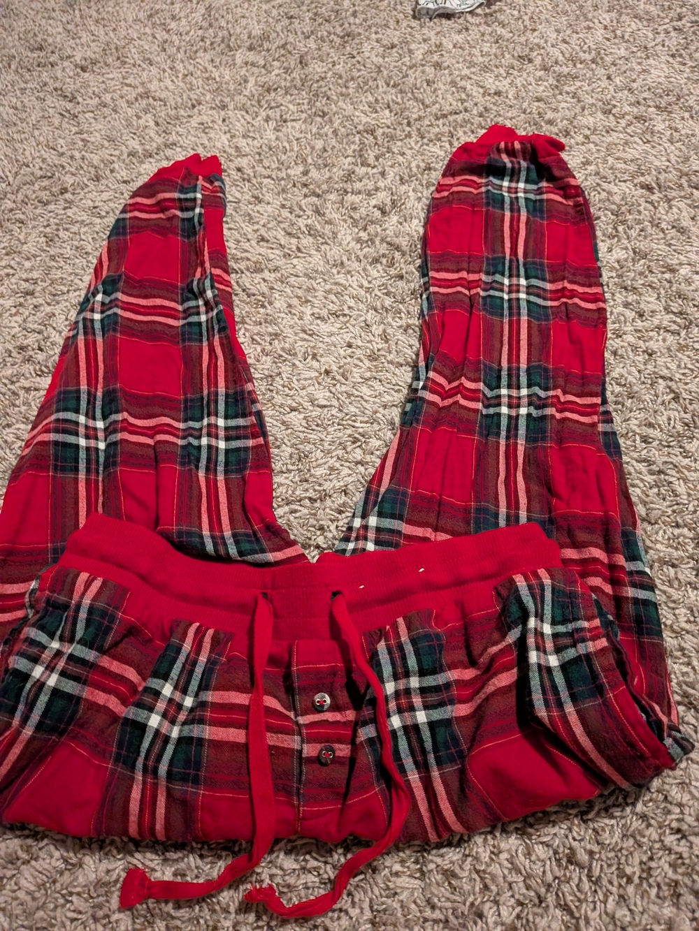 stars above Red and Green Plaid Lounge Pants